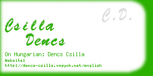 csilla dencs business card